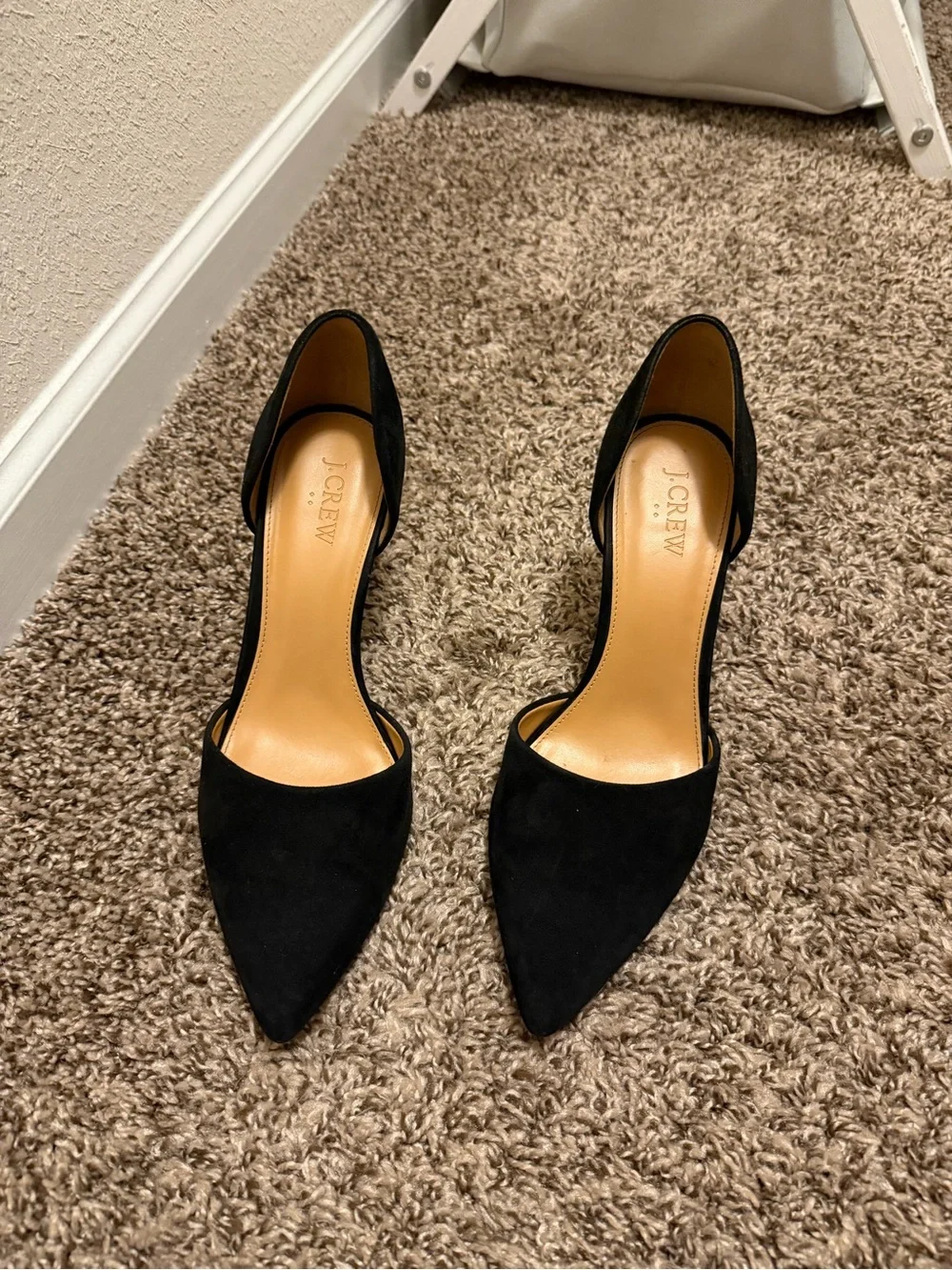 Black suede J.Crew heels